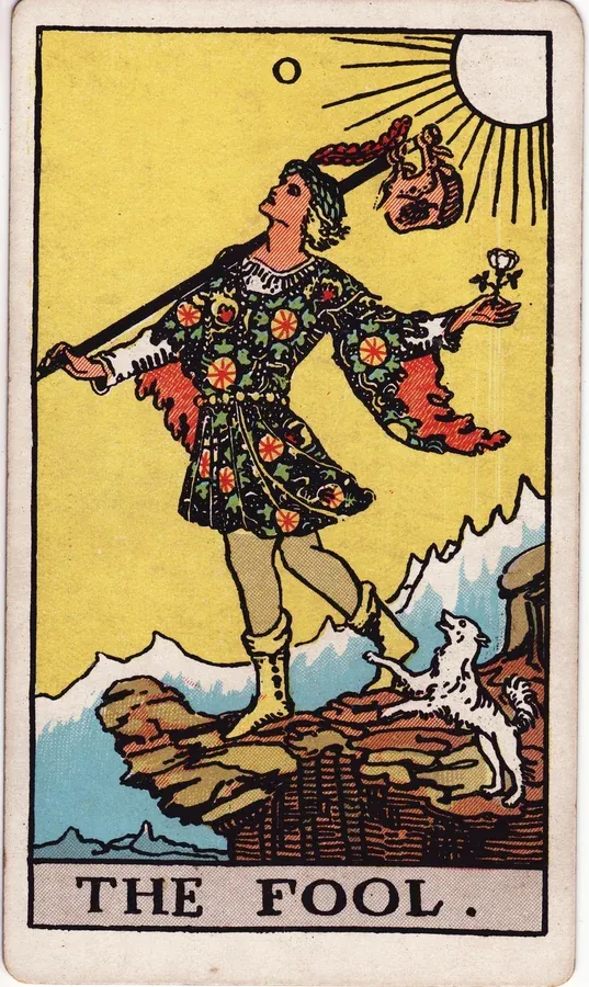 The Fool, from the 1909 deck